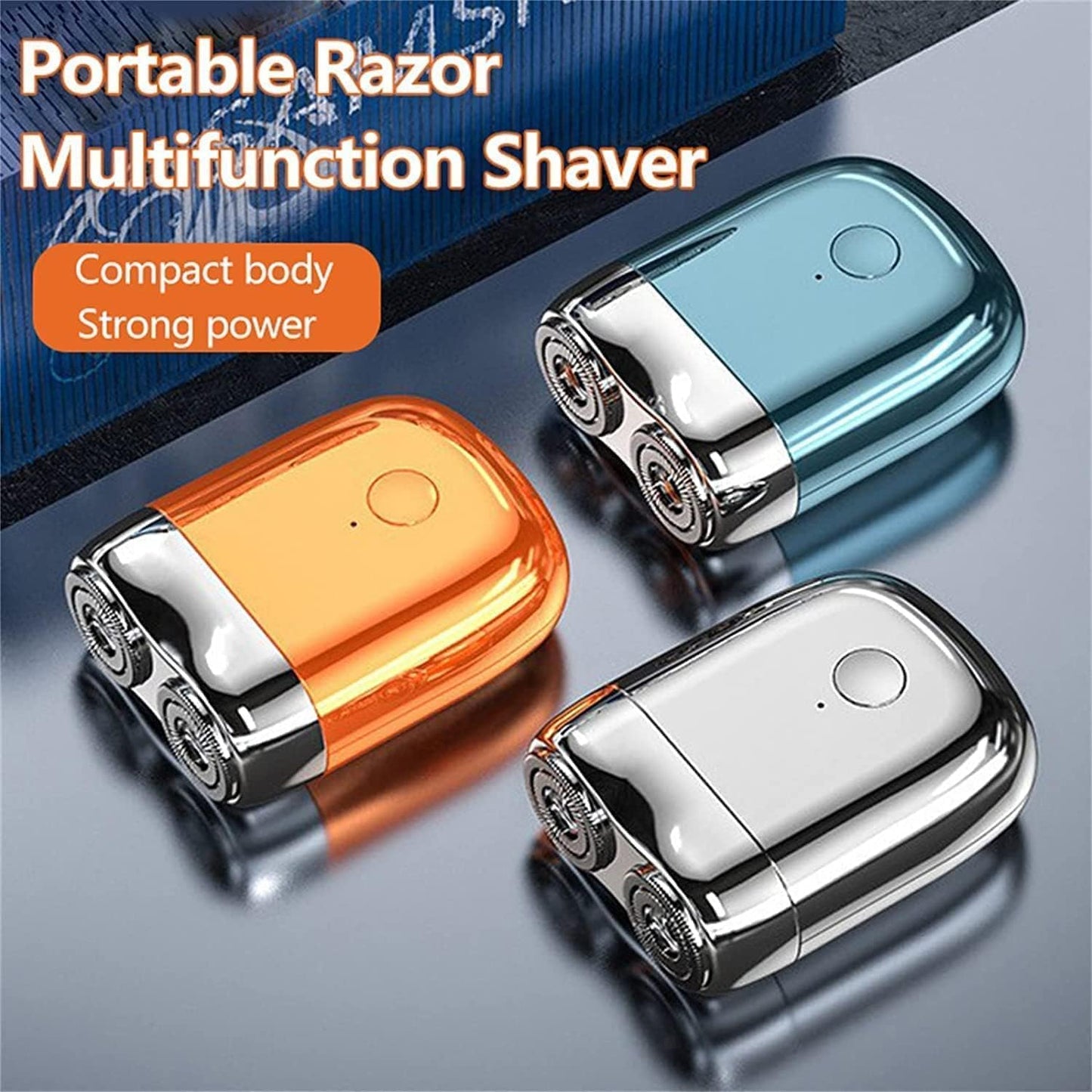 Mini rasoir électrique sans fil rechargeable par USB pour homme, lavable, double tête, imperméable et silencieux, cadeau pour homme (argent)